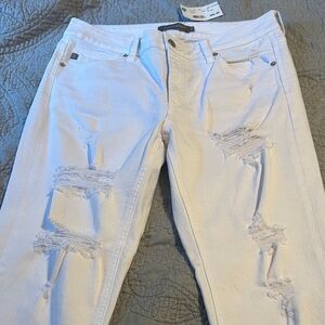 Just USA Distressed Boyfriend Jeans in Classic Blue